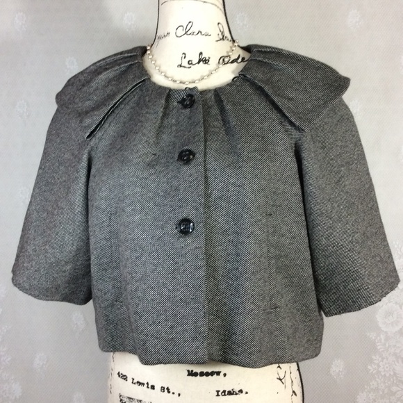 Twelfth St Black Ivory Tweed Crop Unique Blazer M - Picture 1 of 10